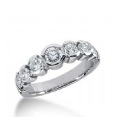 14K Gold Diamond Anniversary Wedding Ring 7 Round Brilliant Diamonds 1.03ctw 254WR111414K