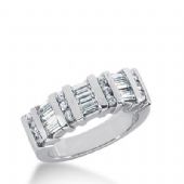 14k Gold Diamond Anniversary Wedding Ring 12 Round Brilliant, 9 Straight Baguette Diamonds 0.87ctw 266WR112914K