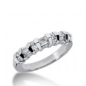 14k Gold Diamond Anniversary Wedding Ring 8 Round Brilliant, 6 Straight Baguette Diamonds 0.44ctw 269WR113214K