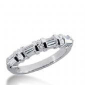 14k Gold Diamond Anniversary Wedding Ring 6 Round Brilliant, 8 Straight Baguette Diamonds 0.82ctw 271WR113414K