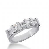 14k Gold Diamond Anniversary Wedding Ring 10 Straight Baguette Diamonds 1.04ctw 274WR115014K