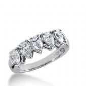 14k Gold Diamond Anniversary Wedding Ring 5 Pear Shaped Diamonds 1.60ctw 278WR118114K