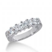 14k Gold Diamond Anniversary Wedding Ring 6 Princess Cut Diamonds 1.62ctw 279WR121414K