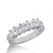 14k Gold Diamond Anniversary Wedding Ring 5 Princess Cut Diamonds 1.50ctw 288WR133314K