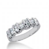 14k Gold Diamond Anniversary Wedding Ring 8 Round Brilliant, 6 Straight Baguette Diamonds 1.00ctw 293WR133914K