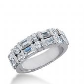 14k Gold Diamond Anniversary Wedding Ring 6 Round Brilliant, 8 Straight Baguette Diamonds 1.96ctw 294WR134014K
