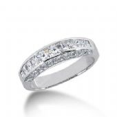 14k Gold Diamond Anniversary Wedding Ring 12 Princess Cut, 42 Round Brilliant Diamonds 1.98ctw 300WR134614K