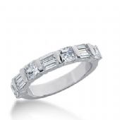 14k Gold Diamond Anniversary Wedding Ring 4 Princess Cut, 6 Straight Baguette Diamonds 1.78ctw 302WR134914K