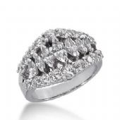 14k Gold Diamond Anniversary Wedding Ring 7 Marquise Shaped, 18 Round Brilliant Diamonds Total 2.35ctw 308WR135614K