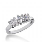 14k Gold Diamond Anniversary Wedding Ring 7 Marquise Shaped Diamonds 1.20ctw 314WR136914K