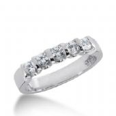 14k Gold Diamond Anniversary Wedding Ring 5 Round Brilliant Diamonds 0.75ctw 317WR137914K
