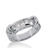 14k Gold Diamond Anniversary Wedding Ring 5 Princess Cut Diamonds 0.85ctw 336WR147714K