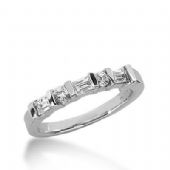 14k Gold Diamond Anniversary Wedding Ring 2 Round Brilliant, 3 Straight Baguette Diamonds 0.52ctw 318WR149114K
