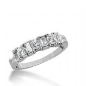 14k Gold Diamond Anniversary Wedding Ring 3 Round Brilliant, 4 Straight Baguette Diamonds 0.77ctw 347WR149914K
