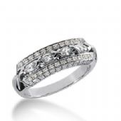 14k Gold Diamond Anniversary Wedding Ring 4 Marquise Shaped, 72 Round Brilliant Diamonds 0.96ctw 349WR150114K