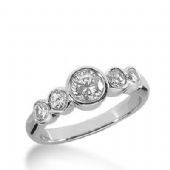 14K Gold Diamond Anniversary Wedding Ring 5 Round Brilliant Diamonds 1.20ctw 350WR150214K