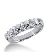 14k Gold Diamond Anniversary Wedding Ring 5 Round Brilliant Diamonds 1.25ctw 351WR150314K
