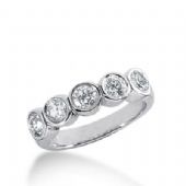 14k Gold Diamond Anniversary Wedding Ring 5 Round Brilliant Diamonds 1.00ctw 352WR150414K