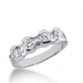 14k Gold Diamond Anniversary Wedding Ring 5 Princess Cut, 4 Round Brilliant Diamonds 1.65ctw 353WR150514K