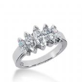 14k Gold Diamond Anniversary Wedding Ring 5 Marquise Shaped Diamonds 1.74ctw 358WR151614K