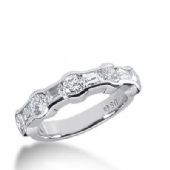 14k Gold Diamond Anniversary Wedding Ring 5 Round Brilliant, 4 Straight Baguette Diamonds 1.48ctw 366WR152714K