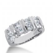 14k Gold Diamond Anniversary Wedding Ring 8 Princess Cut Diamonds 2.16ctw 369WR153014K