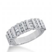 14k Gold Diamond Anniversary Wedding Ring 25 Round Brilliant, 12 Straight Baguette Diamonds 1.44ctw 371WR154414K