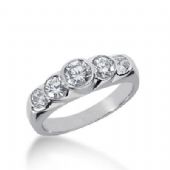 14k Gold Diamond Anniversary Wedding Ring 5 Round Brilliant Diamonds 1.05ctw 373WR155214K