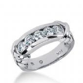 14k Gold Diamond Anniversary Wedding Ring 5 Round Brilliant Diamonds 0.75ctw 374WR155814K