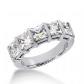 14k Gold Diamond Anniversary Wedding Ring 5 Princess Cut Diamonds 3.75ctw 377WR156314K