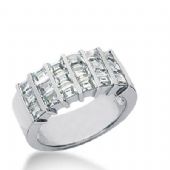 14k Gold Diamond Anniversary Wedding Ring 18 Straight Baguette Diamonds 1.98ctw 379WR156514K