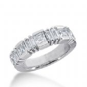 14k Gold Diamond Anniversary Wedding Ring 5 Princess Cut, 8 Straight Baguette Diamonds 1.83ctw 380WR156914K