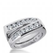 14k Gold Diamond Anniversary Wedding Ring 16 Round Brilliant Diamonds 0.92ctw 387WR157714K