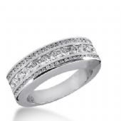 14k Gold Diamond Anniversary Wedding Ring 11 Princess Cut, 38 Round Brilliant Diamonds 1.48ctw 392WR164514K