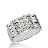 14k Gold Diamond Anniversary Wedding Ring 6 Round Brilliant, 12 Straight Baguette Diamonds Total 2.04ctw 408WR169214K