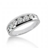 14k Gold Diamond Anniversary Wedding Ring 5 Round Brilliant Diamonds Total 0.59ctw 410WR170014K