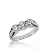 14k Gold Diamond Anniversary Wedding Ring 3 Round Brilliant Diamonds Total 0.51ctw 412WR170214K