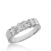 14k Gold Diamond Anniversary Wedding Ring 6 Princess Cut Diamonds, 4 Straight Baguette Total 0.62ctw. 424WR173414K