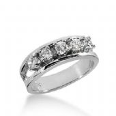 14k Gold Diamond Anniversary Wedding Ring 5 Round Brilliant Diamonds Total 0.60ctw 430WR175514K