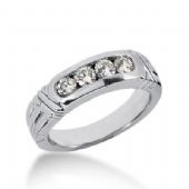 14k Gold Diamond Anniversary Wedding Ring 4 Round Brilliant 0.12 ct Total 0.48ctw 436WR178014k