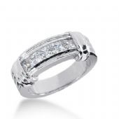14k Gold Diamond Anniversary Wedding Ring 5 Princess Cut Stones Total 0.85ctw 441WR179614k