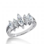 Diamond Wedding Ring  2 Marquise Cut 0.25 ct  4 Round Stones 0.05 ct  Total 0.70 ctw.  Center Stone Not Included 446-WR1809
