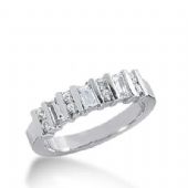 14k Gold Diamond Anniversary Wedding Ring 8 Round Brilliant Diamonds, 3 Straight Baguette Total 0.62ctw 455WR182114k