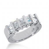 Diamond Wedding Ring 10 Straight Baguette Diamonds 0.12 ct Total 1.20ctw 456WR182314k