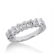 14k Gold Diamond Anniversary Wedding Ring 7 Princess Cut Diamonds Total 1.19ctw 465WR186514k