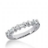 14k Gold Diamond Anniversary Wedding Ring  4 Round Brilliant Diamonds, 3 Straight Baguette Stones Total 0.58ctw 474WR192914k