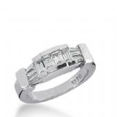 14k Gold Diamond Anniversary Wedding Ring  4 Straight Baguette Stones, 6 Tapered Baguette Total 0.80ctw 485WR200114k