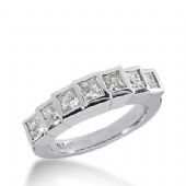 14k Gold Diamond Anniversary Wedding Ring 7 Princess Cut Diamonds Total 1.19 ctw 486WR200414k