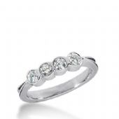 14k Gold Diamond Anniversary Wedding Ring 4 Round Brilliant Diamonds Total 0.40ctw 488WR201114k