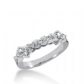 14k Gold Diamond Anniversary Wedding Ring 4 Round Brilliant Diamonds, 2 Pear Shaped Stones Total 0.56ctw 492WR201814k
